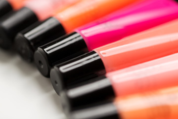 close up of lip gloss tubes