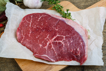 Raw beef steak