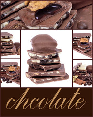 chocolate with nuts in close-up.Selective focus