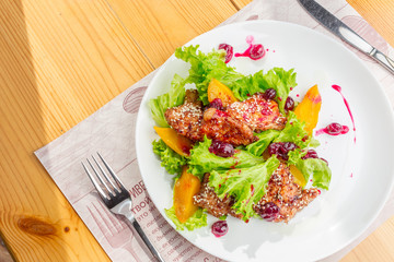 Turkey breast with cranberry sauce