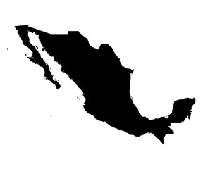 Mexico black map on white background vector