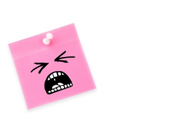 Composite image of angry face