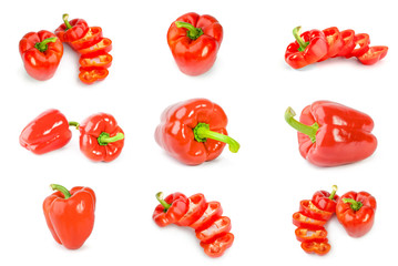Set of paprika isolated on a white cut out