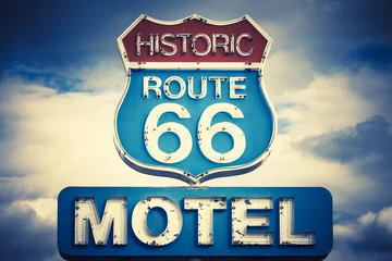 Tuinposter Route 66 motelgeest in historische 66 road