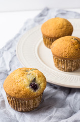Muffins on the wooden table