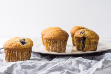 Muffins on the wooden table