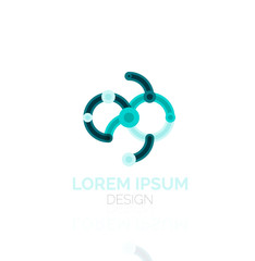 Vector swirl and circles outline minimal abstract geometric logo