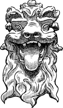 head of mythical dragon