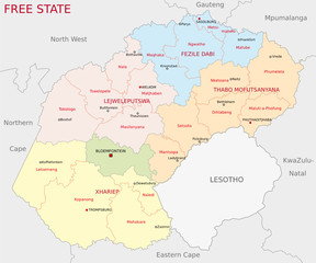 Fototapeta na wymiar free state administrative map