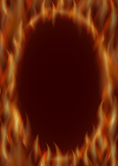 Vector oval frame of fire.