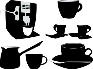 coffee silhouette - vector