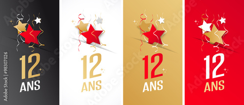 "Anniversaire / 12 ans" fichier vectoriel libre de droits sur la banque
