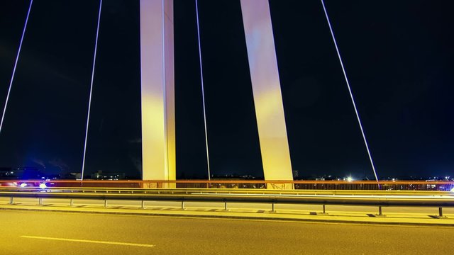 Timelapse / Hyper lapse of famous bridge in Ludwigshafen, Germany