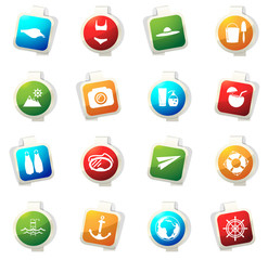 Beach icons set