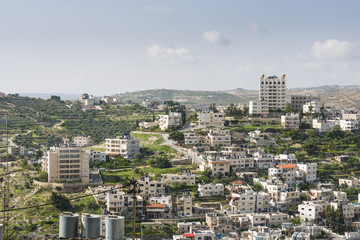 Betlejem miasto widok aktualny na wzgórza - obrazy, fototapety, plakaty
