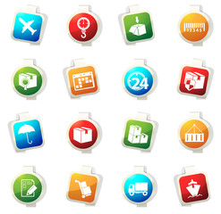 Shipping and delivery icons set