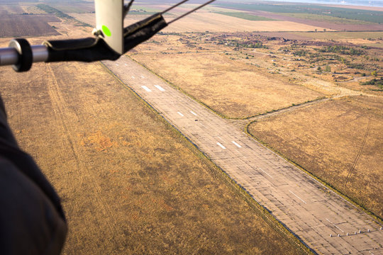 view from glider on the runway