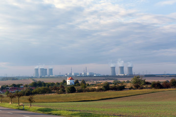 Fototapeta na wymiar Cooling towers at the nuclear power plant