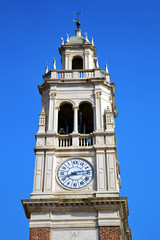 busto arsizio old abstract   italy   the   wall  and church towe