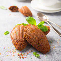 Homemade chocolate cookies Madeleine