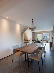 Interior of house, dining room