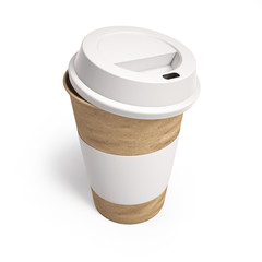 mockup cardboard coffee cup with lid