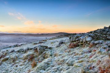 Winter Sunrise over Rugged Moorland