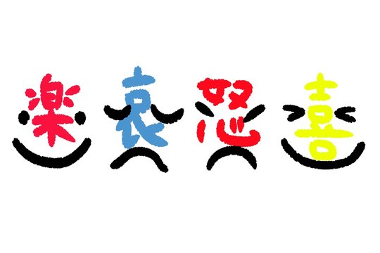 喜怒哀楽の顔と文字 Stock イラスト Adobe Stock