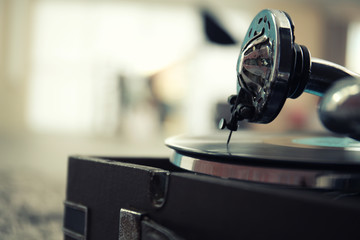 Old gramophone closeup