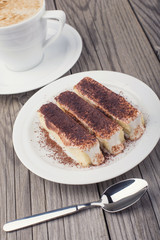 Coffee and cake as a background. Concept and idea