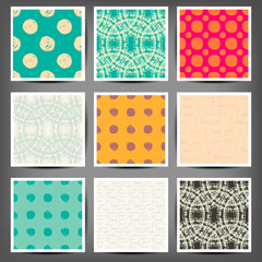 Set of seamless patterns in retro style