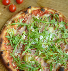 Fresh italian pizza closeup