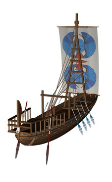 Ancient sailing boat - 3D render