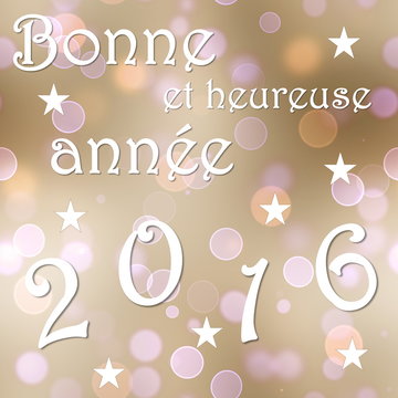 Happy new year 2016, french - 3D render