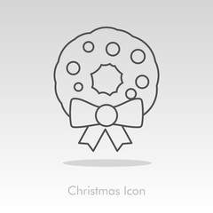 Christmas wreath icon