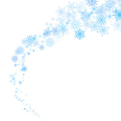 Blue snowflakes blizzard in the darkness