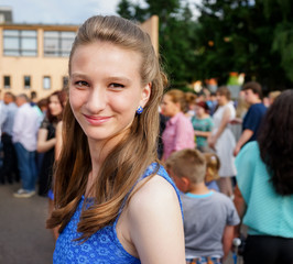 Fototapeta na wymiar Young girl in prom party