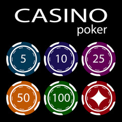 Casino chip on a black background