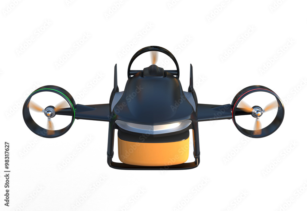 Aufkleber front view of a hybrid drone which have 2 mode to fly. lift up vertically and flying in horizon. cli