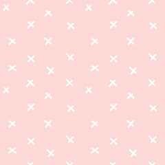 Hand drawn seamless pink cross texture