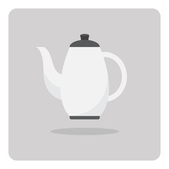 Vector of flat icon, Teapot on isolated background