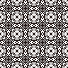Seamless background image of vintage black white kaleidoscope pattern.
