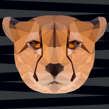 Abstract polygonal geometric cheetah portrait