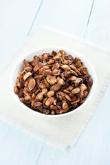 Granola cereal in bowl