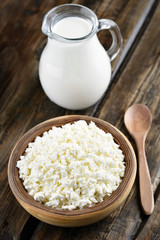 Curd and jug of milk