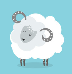 Cute cartoon cow vector illustration