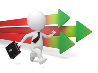 The 3d guy runs on the road