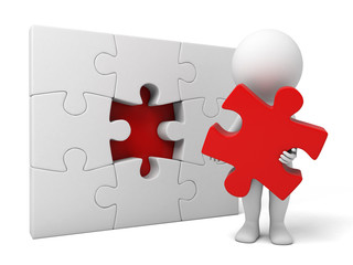 The 3d guy and a jigsaw puzzle