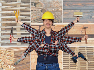 Handwerk, Bauarbeiter, Montage