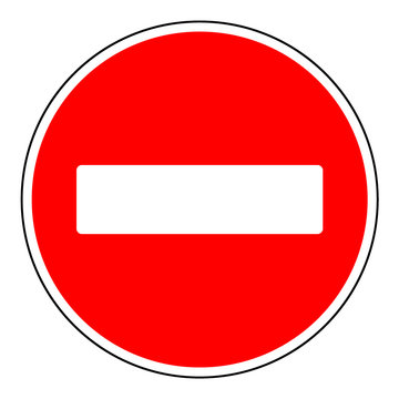 Do not enter blank sign. Warning red circle icon isolated on white background. Prohibition concept. No traffic street symbol. Vector illustration